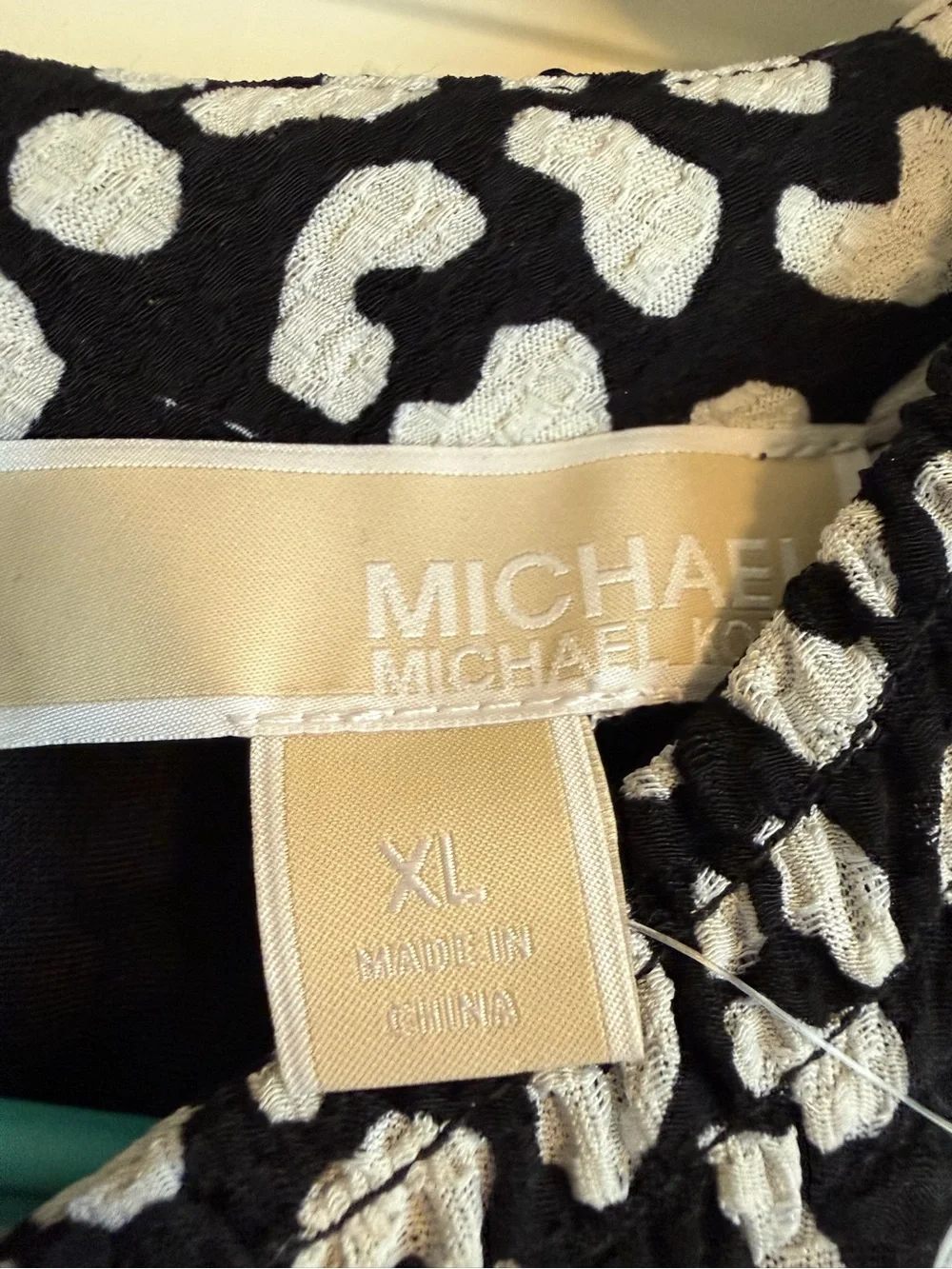 NWT Michael Michael Kors Black & White Animal Print Halter Maxi Dress XL